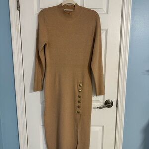 Kohl's Tan Long Sleeve Sweater Dress